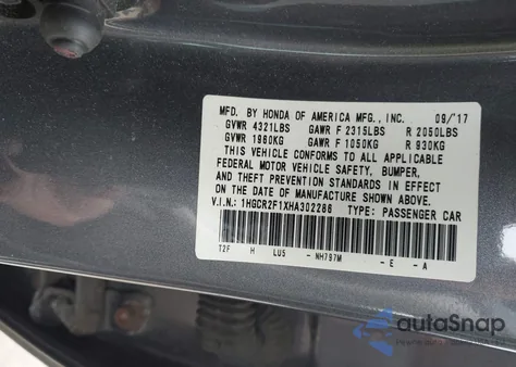 2017 Honda Accord Sport Se from USA, damaged, VIN 1HGCR2F1XHA302286